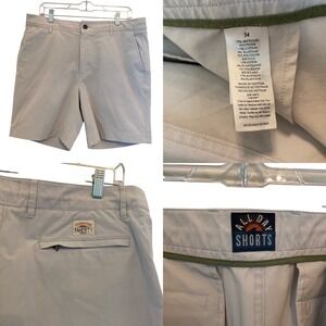 Faherty‎ All Day Shorts Men Sz 34 Beige Stone Grey Recycled Blend MSC0013